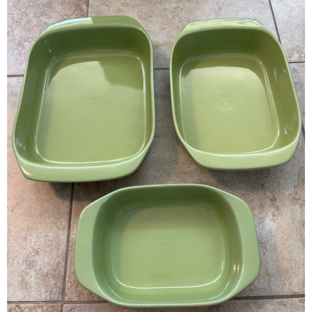 Chantal Green Rectangular Ceramic Baking Dish loaf pan 1.75 Qt Oven Safe